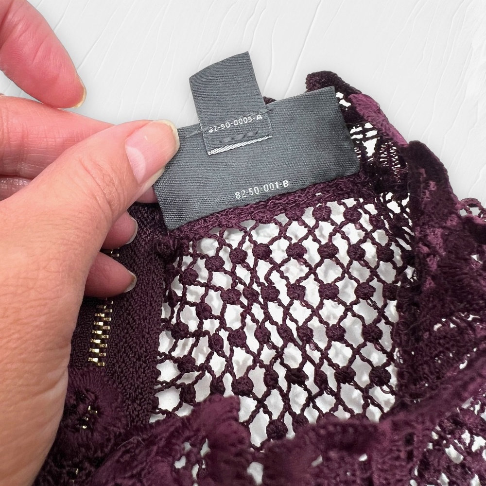 Bold Elements Lace Blouse Exposed Back Zipper 3/4… - image 5